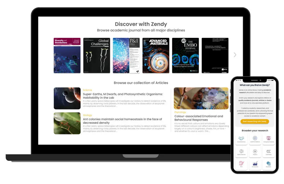 Zendy desktop and mobile view